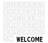 JJUNW 3 Inch Letter and Number Stencils, 42 Pcs Reusable Plastic Art Craft Stencils for Painting on Wood, Wall, Fabric, Rock, Sign, DIY Art Projects