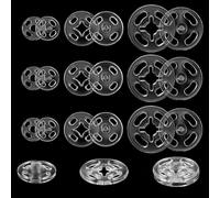 JJUNW 36Sets Plastic Invisible Sew on Snap, 3Size Clear Press Snap Fastener | Round Invisible Sew on Snap Buttons Fasteners for Sewing DIY Crafts Clothing Shirts Pants