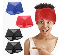 JJUNW 4 Pcs Mesh Hair Wraps for Black Women, Mesh Makeup Headbands Sleeping Hair Wrap Spa Headbands Face Wash Makeup Hair Headbands for Women Natural Hair Wash Face Sleep