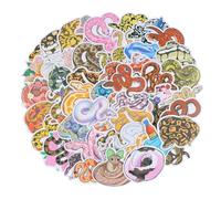 JJUNW 50Pcs Cute Snake Animal Cartoon Waterproof Decals Stickers, Snake Stickers, for Adults for Birthday Bachelor Party Halloween Decoration Favors for Water Bottles Laptop Suitcase