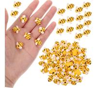JJUNW 60 Pcs Tiny Resin Bees, Tiny Craft Bee Small Plastic Bumble Bee Honey | Resin Flatback Decoration for DIY Wreath Crafts Scrapbooking Party Home Bee Themed Birthday Decoration