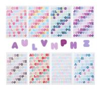 JJUNW 704 Pcs Alphabet Stickers, 8 Sheets Vinyl Letter Stickers, Colorful Letter Stickers Self Adhesive, ABC Vinyl Sticker for Sign Notebook Classroom Decor Door