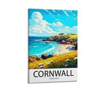 JJUPUV Cornwall England Vintage Travel Posters Cool Artworks Painting Wall Art Canvas Prints Hanging Picture Home Decors Idea 08x12inch(20x30cm)