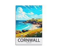 JJUPUV Cornwall England Vintage Travel Posters Wall Art Painting Canvas Living Room Prints Bedroom Decor Artworks 12x18inch(30x45cm)
