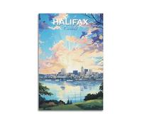 JJUPUV Halifax Canada Vintage Travel Posters Canvas Wall Art Prints Photo Picture Paintings Room Decor Home Decorative 24x36inch(60x90cm)
