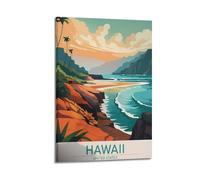 JJUPUV Hawaii United States Vintage Travel Posters Picture Print Canvas Wall Paint Arts Decor Modern Home Artworks Idea 20x30inch(50x75cm)