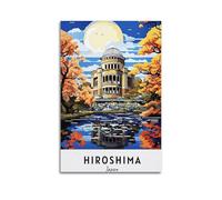 JJUPUV Hiroshima Japan Vintage Travel Posters Cool Artworks Painting Wall Art Canvas Prints Hanging Picture Home Decors Idea 08x12inch(20x30cm)