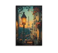 JJUPUV Paris Vintage Travel Posters Picture Print Canvas Wall Paint Arts Decor Modern Home Artworks Idea 16x24inch(40x60cm)