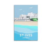 JJUPUV St Ives Cornwall Vintage Travel Posters Canvas Painting Wall Art Decorative Picture Prints Modern Decor 12x18inch(30x45cm)