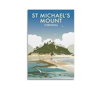 JJUPUV St Michael's Mount Cornwall Vintage Travel Posters Canvas Painting Wall Art Decorative Picture Prints Modern Decor 08x12inch(20x30cm)