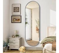JJUUYOU Full Length Mirror Oval Wall Mounted Mirror 120x45 cm Door Mirrors Full Length with Aluminum Frame Mirrors for Bathroom Living Room Bedroom Entryway