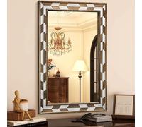 JJUUYOU Large Mirror for Wall Rectangle Retro 65x45 cm Decorative Wood Frame Wall Mirror for Bathroom Vanity Living Room Bedroom Entryway Hallway