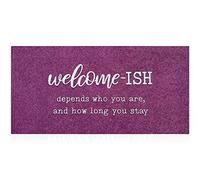 JJUUYOU Large Welcome Mats Outdoor Front Door Mat Funny Welcome-ish Doormats Inside Outside Mats Entryway Mats 120X45CM for Laundry High Traffic Area, Low-Profile Resist Dirt Entrance Mats
