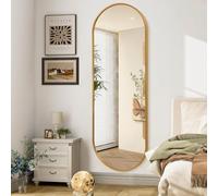 JJUUYOU Oval Full Length Bathroom Mirror Wall Mounted Mirror Gold Metal Mirrors 160x80 cm Aluminum Alloy Framed Bedroom Mirrors For Living Room Entryway Dorm and Entryway