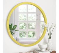 JJUUYOU Round Wall Mirror Rustic Small Circle Mirror for Bathroom Circular Farmhouse Home Mirrors Wood Frame Mirrors for Living Room Bedroom Dorm Entryway and More
