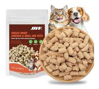JJW Freeze - Dried Chicken & Krill Pet Treats for Cats & Dogs - 100% Natural, Nutrient - Packed, 100g