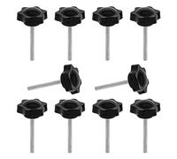JJWNMLL 10PCS Clamping Screw Knob Star Screw M6 * 50mm thumb screws Bolts Thread Replacement Star Hand Knob Tightening Screw, Black Grip