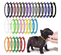 JJWNMLL 32pcs Puppy ID Collars,newborn kitten collars, Soft Polyester Collars Adjustable Puppy ID Bands Identification Puppy Collar for Dog Kitten Newborn Pet Identification (S,12-20CM (32pcs）)