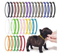 JJWNMLL 32pcs Puppy ID Collars,newborn kitten collars, Soft Polyester Collars Adjustable Puppy ID Bands Identification Puppy Collar for Dog Kitten Newborn Pet Identification (L,17-28CM)