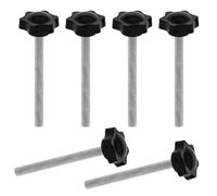 JJWNMLL 6PCS Clamping Screw Knob M10 * 100mm Thumb Bolts Thread Replacement Star Hand Knob Tightening, Black Grip