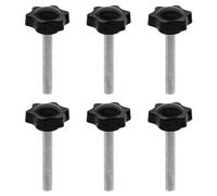 JJWNMLL 6PCS Clamping Star Screw M10 * 60mm Thumb Screws Bolts, Black Grip