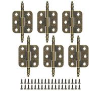 JJWNMLL 6PCS Hinges, Decorative Hinge, 70x34mm Folding Butt Retro Hinges, Antique Mini Hinge with 36PCS Screws for Jewelry Box Drawer Wooden Box