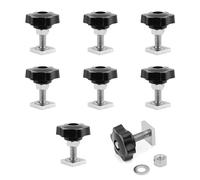 JJWNMLL 8pcs T Track Adapter Bolts M8*35mm,20x20x4mm Square Sliding Blocks