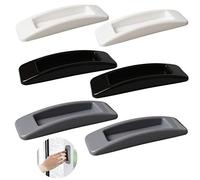 JJWNMLL Self-Adhesive Handles, 6Pcs Self-Stick Oval Sliding Door Pulls, Double-Sided Tape for Window Sliding Doors, Plastic self-Adhesive Easy-Open Pull, Black White & Grey