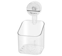 JJWUYUE Minimalist Transparent Silver Shower Caddy Suction Cup Organizer Basket, 5 Compartments, 19cm x 11.2cm x 7.5 inches, ABS, PET, Metal, Moistureproof, Bathroom, Kitchen Sink