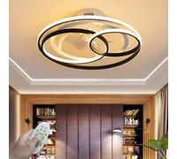 JJXD Ceiling Fan with Lighting Modern Fan LED Ceiling Lights Invisible Quiet Bedroom Ceiling Lamp Dimmable Adjustable Wind Speed Living Room Kids Room Fan Ceiling Light,58cm