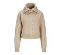 JJXX Jack&Jones JXGILLY Various High Neck Cardigan Knit, Peyote/Detail:/Limeade Neck Piping, L