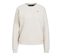 JJXX Women's Jxabbie Ls Rel Every Brush Crew Noos Sweatshirt, Moonbeam/Print: Black Logo, S