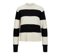 JJXX Women's Jxchick Crew Neck Knit Sn Jumper, Bone White/Stripes: Black, M