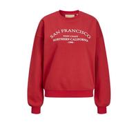 JJXX Women's Jxcilla RLX Ls Print Crew SWT Sweatshirt, Racing Red, M
