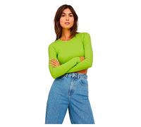 JJXX Women's Jxfeline Ls Rib Tee Noos Long Sleeve, Lime Punch, S