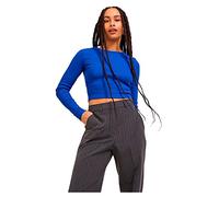 JJXX Women's Jxfeline Ls Rib Tee Noos Top, Blue Iolite, XS