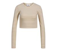 JJXX Women's Jxfeline Str Ls Rib Tee JRS Noos Longsleeve T-Shirt, Fog/Stripes: Feather Grey, M