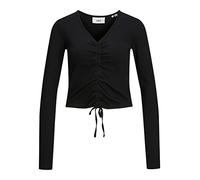 JJXX Women's Jxfenja Str Ls Rib Crop Top JSR, Black, M