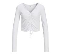 JJXX Women's Jxfenja Str Ls Rib Crop Top JSR, Bright White, XS