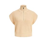 JJXX Women's Jxflorence Twist Half Zip Knit Vest Sweater, Beige, M