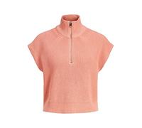 JJXX Women's Jxflorence Twist Half Zip Knit Vest Sweater, Coral Haze, M