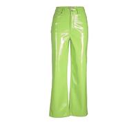 JJXX Women's Jxkenya Hw Straight Faux Leat Pants Noos, Green Flash/Detail: Shiny, M