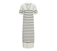 JJXX Women's Jxlayla Comfy Ss Polo Dress Knit, Vanilla Ice/Stripes:/Black, L