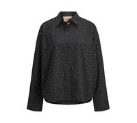 JJXX Women's Jxlisa Sivas LS Shine Shirt WVN, Black/Detail:Silver Rinestone, XL