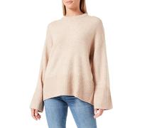 JJXX Women's Jxollie Various Oversize Crew Knit Jumper, Peyote/Detail:/Limeade Neck Piping, XS