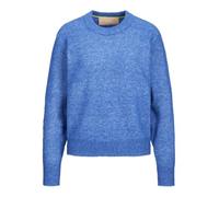 JJXX Women's Jxsiline Diverse Crew Knit Noos Jumper, Blue Iolite/Detail:/Limeade Neck Piping, S