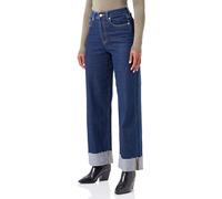 JJXX Women's Jxtokyo Wide Fold Up Hw Jeans R6055 DNM, Dark Denim Blue, 30W x 30L