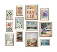 JJY 12 Pcs Vintage Eclectic Wall Art Prints -Retro Eclectic Wall Art Modern Maximalist Wall Decor -Abstract Gallery Posters Colorful Wall Decor Plants Scenery Prints (Unframed)