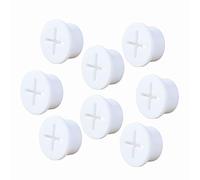 JJY 8 Pack Cable Cord Grommet 0.8 Inch Flexible Silicone Grommets for Desk, Table and Other Furnitures Hole Cover Cable Management Wire Organizer Cable, White Frame