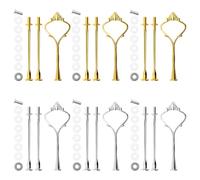 JJYHEHOT 6 Sets Cake Stand Fittings, 32 cm 3 Tier Afternoon Tea Stands Handle Hardware Holder for Wedding and Party Making Resin Cupcake Dessert Platter Stand